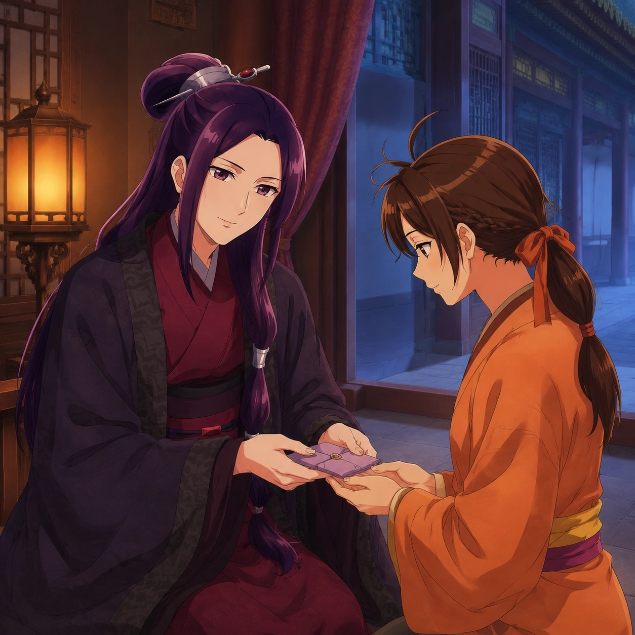 Chue carrying a sealed message between Ah-Duo's residence and Jinshi's hidden family history