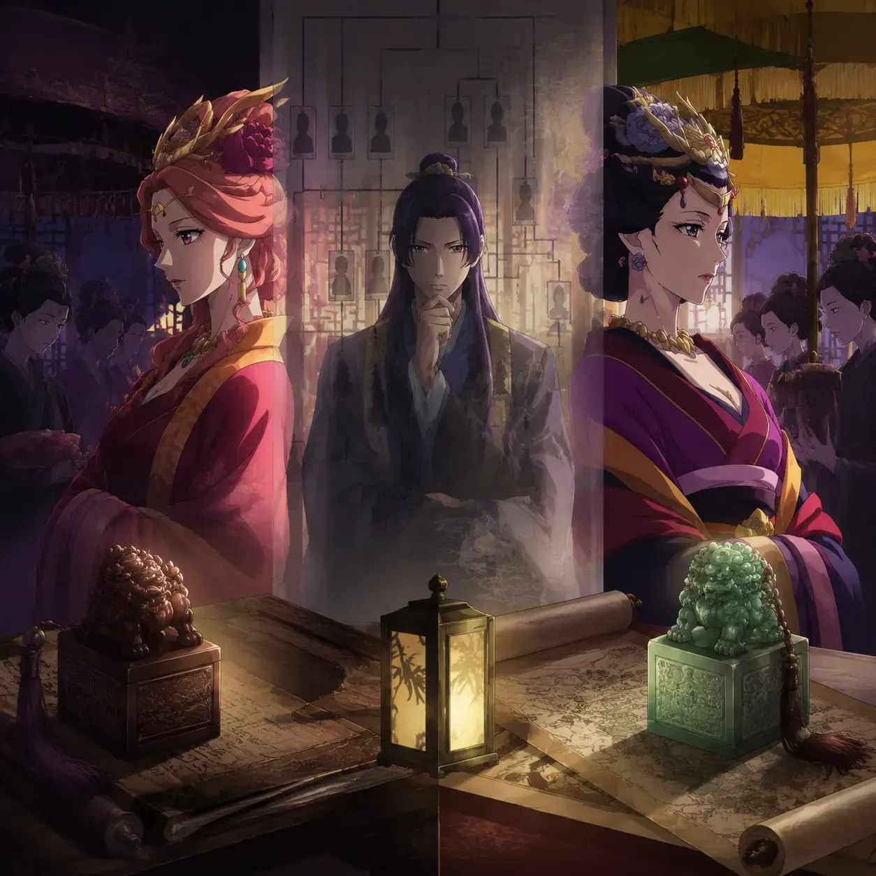 Original editorial image showing Jinshi between the Empress Dowager and Empress faction blocs