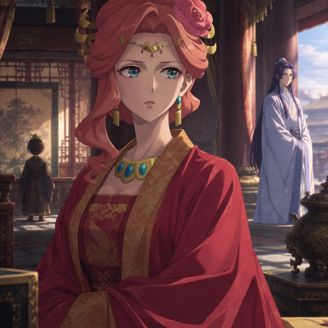 Gyokuyou guarding her son's succession position while Jinshi remains a possible alternative