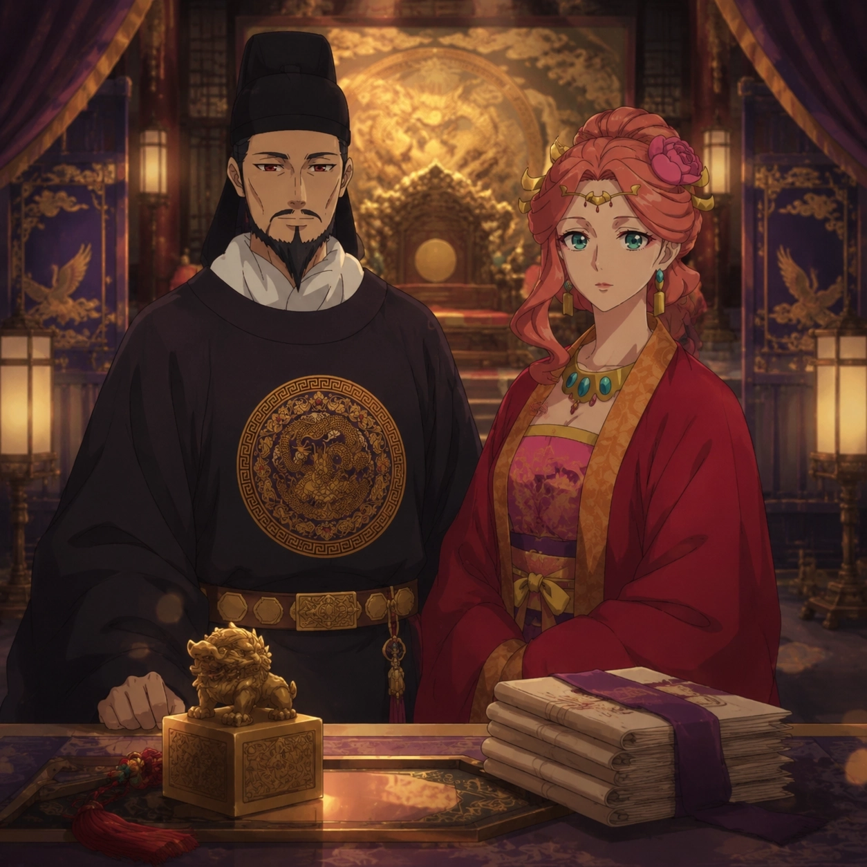 The Emperor and Gyokuyou's relationship within an imperial court and succession structure
