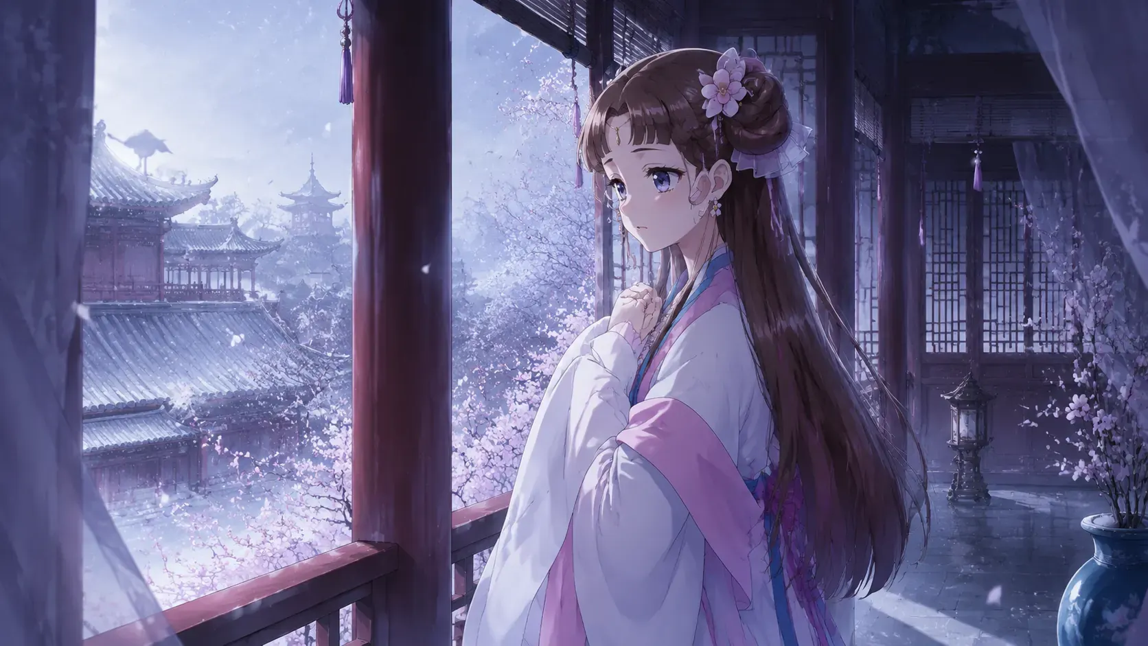 Lishu standing alone in the rear palace after returning from the western journey in Volume 6