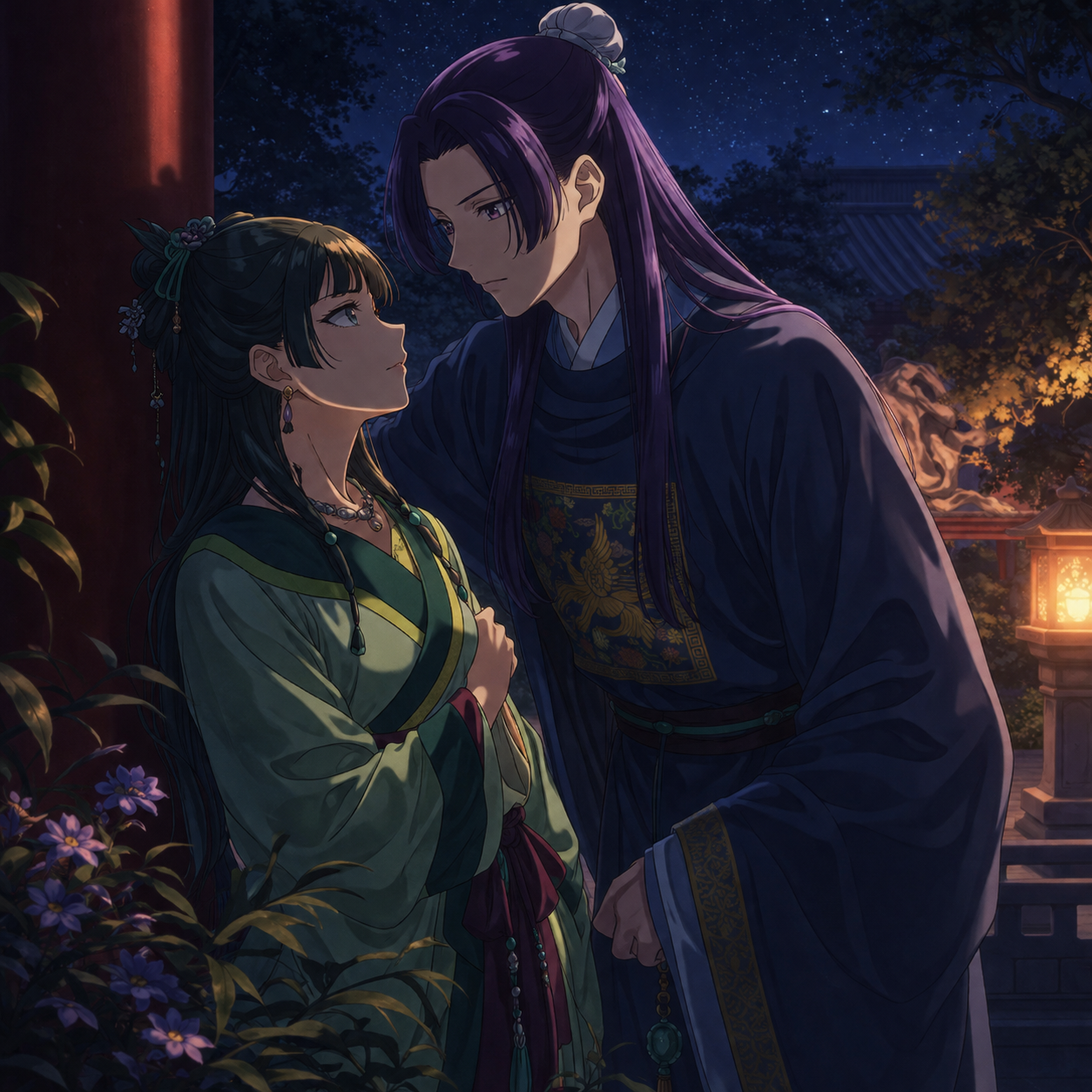 Jinshi and Maomao under a cold Western Capital sky after the Volume 5 banquet