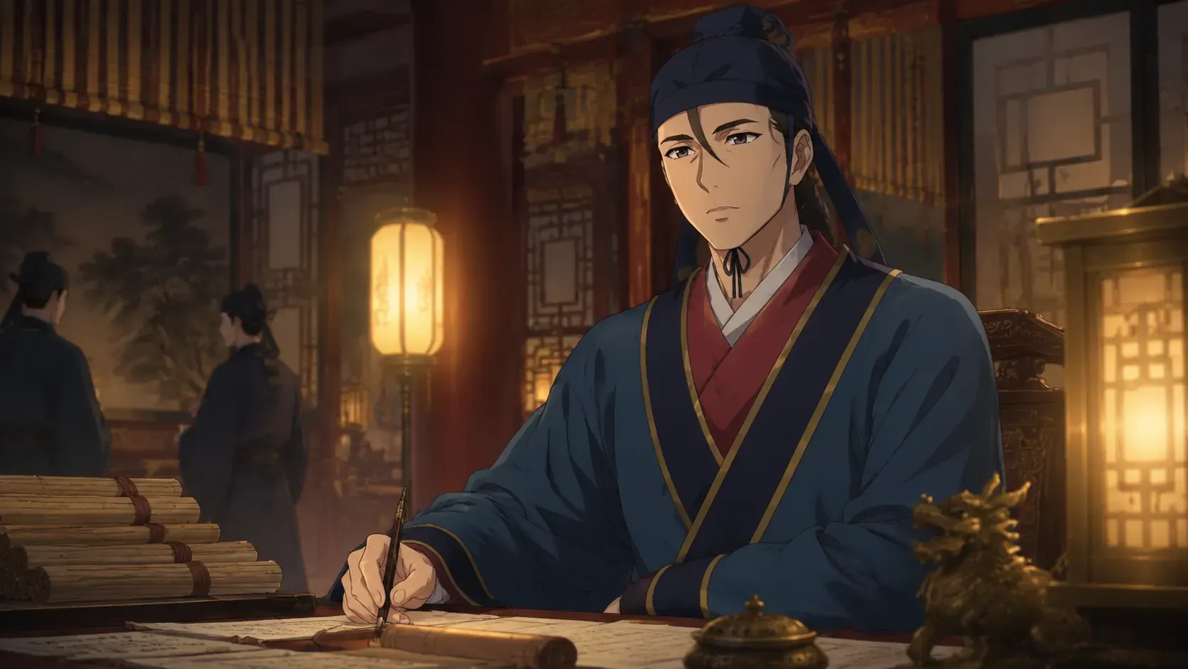 Gaoshun handling palace documents after returning to emperor-side duty