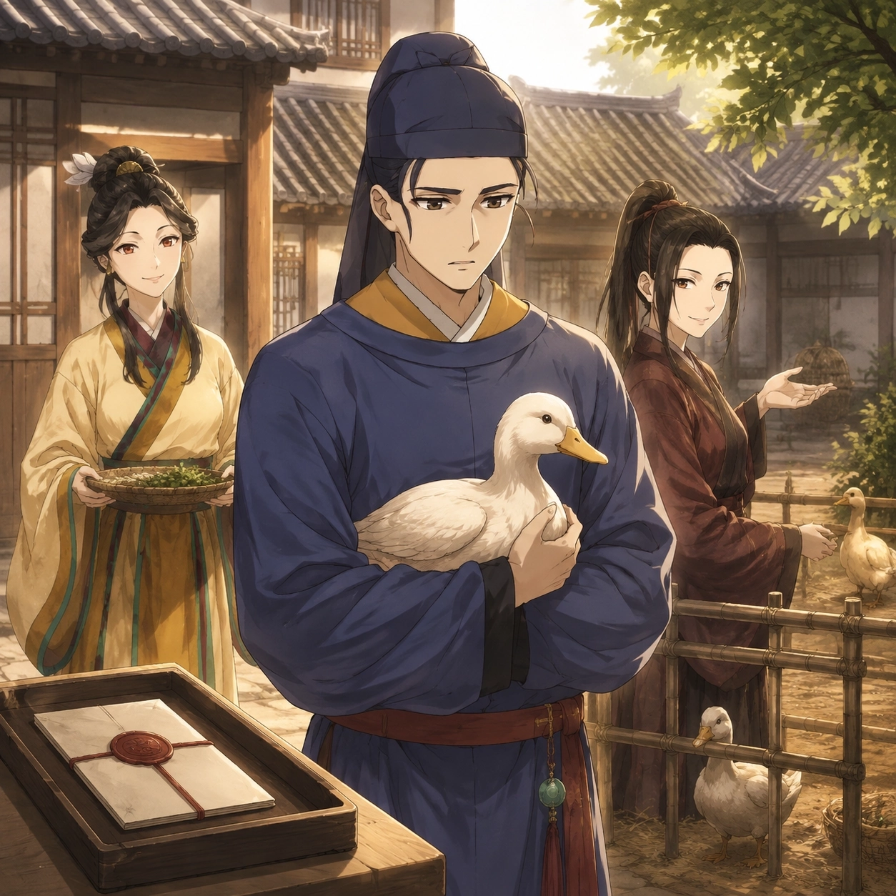 Basen, Mamei, and Taomei plan a socially acceptable livestock visit