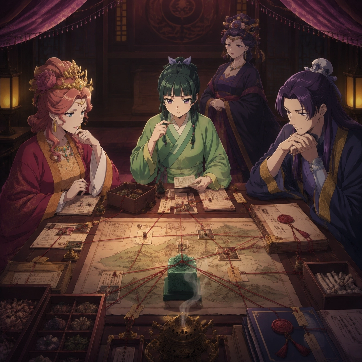Original editorial image of Gyokuyou's faction map connecting the west, Jinshi, Anshi, and Maomao