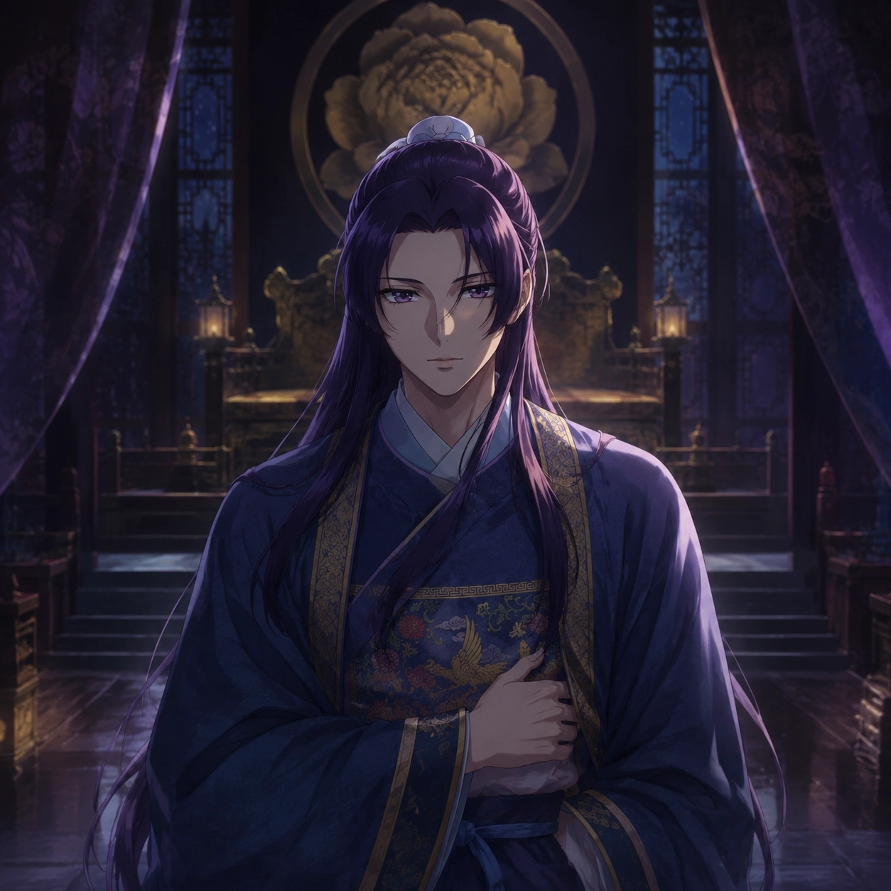 Jinshi in a sealed imperial chamber with succession documents and the hidden left-abdomen brand